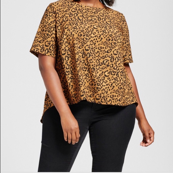 Ava & Viv Tops - NWT Ava and Viv Brown Animal Print Blouse